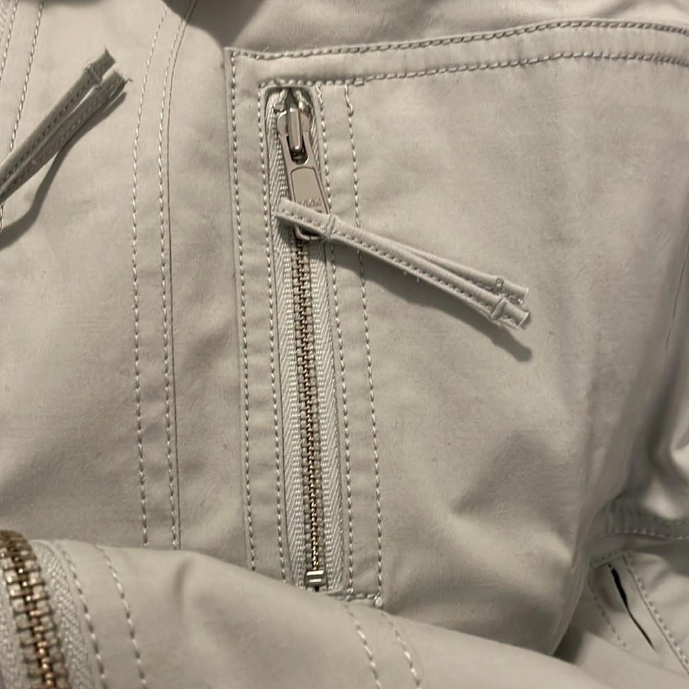 Thakoon Cotton Zip Up Anorak Jacket‎ Pale Gray Med